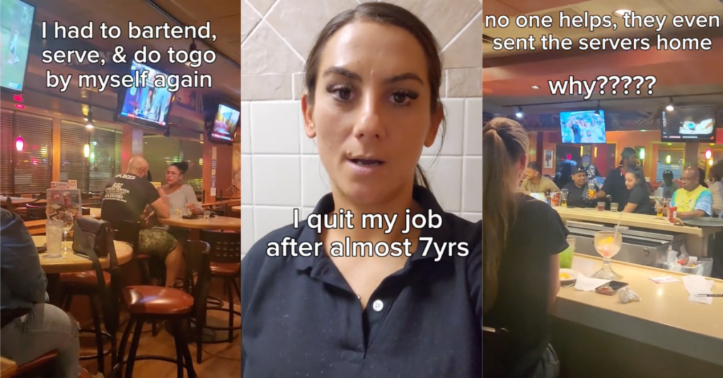 'They were taking advantage of me.' A Waitress Had To Bartend, Serve, and Work To-Go In A Restaurant All by Herself... So She Quit