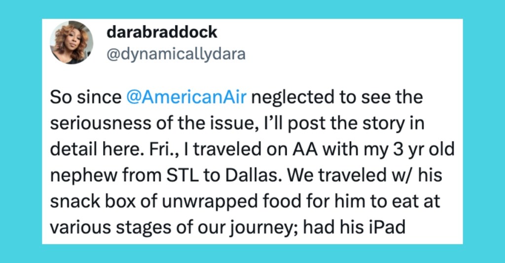 'Flight attendant walked by, snatched it without asking.' This Aunt Had To Throw Away Her 3-Year-Old’s Snack Box Because A Flight Attendant Was Grabby