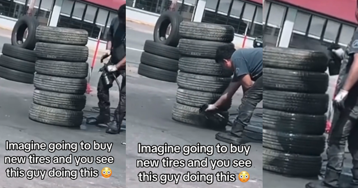 Used Tires Spray Paint TikTok Imagine going to buy new tires and you see this... TikToker Catches A Guy Spray Painting Older Tires With Black Spray Paint