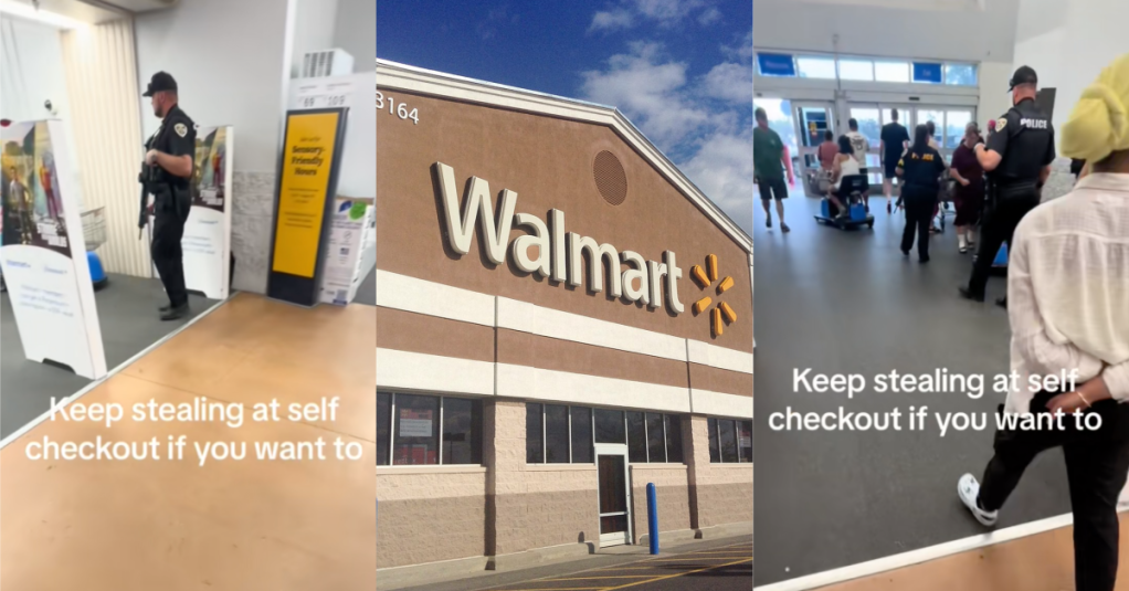 'This is the future everywhere.' A Walmart Customer Filmed Two Heavily Armed Police Officers Preventing Theft From Self Checkout