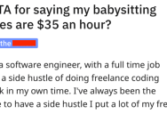 Young Woman Ask For $35 An Hour To Babysit A Relative’s Three Kids And Gets Roasted For It. But Is She Wrong For Vauling Herself?