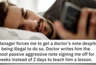 ‘He wants a sick note does he?’ Kid Drags Himself To The Doctor And Ends Up Getting Two Weeks Paid Vacation After An Epic Sick Note