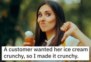 ‘Her ice cream is now definitely crunchy.’ Customer Complains About Ice Cream So Manager “Fixes” It In The Most Malicious Way Possible