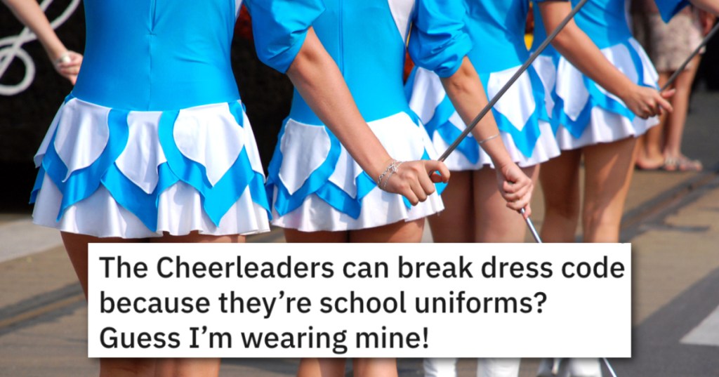 'This isn’t even a skirt, it’s a skort.' Girl Gets Hilarious Revenge On Unfair School Dress Code Violation That Allowed Cheerleaders To Wear Short Skirts