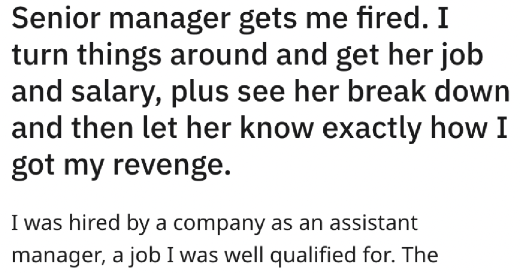 'I tried to argue but it was clear that I was set up.' Woman Gets Nuclear Revenge After Manager Gets Her Fired