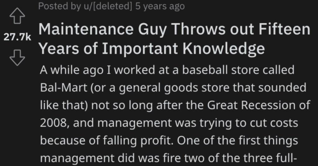 Employee Knew He Was Going to Be Fired So He Threw Out A Notebook With 15 Years Worth Of Knowledge