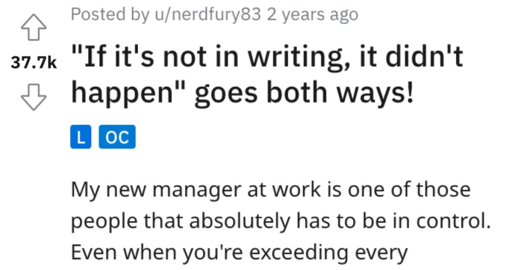 'I refuse, and say if I don't get paid, we can do it tomorrow.' This Person Taught Their Controlling Boss A Lesson By Making Sure Absolutely Everything Is In Writing