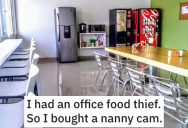 ‘Screenshots went directly to my boss in an email.’ Her Office Had A Food Thief, So This Woman Got A Nanny Cam And Got Revenge