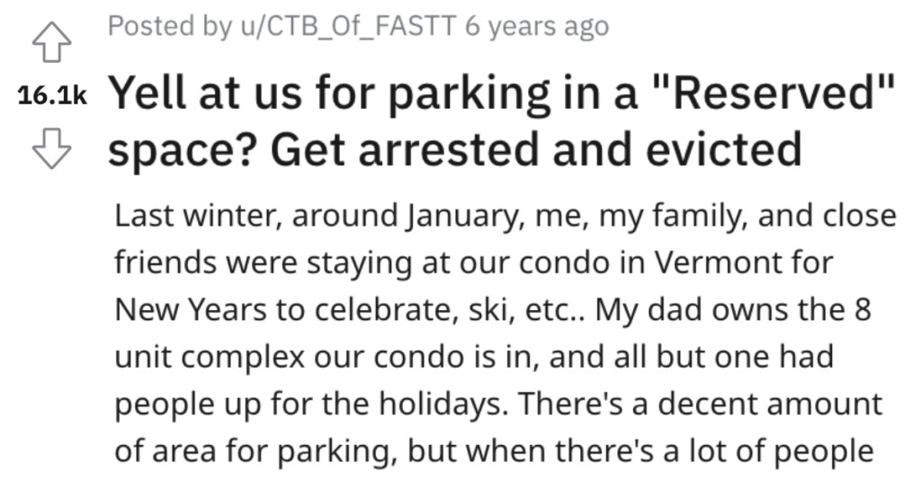 They Got Revenge On Folks Who Should’ve Kept Their Mouths Shut About A Parking Space By Getting Them Arrested And Evicted