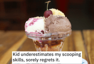 ‘Big mistake kid.’ Ice Cream Employee Shows Little Kid He Shouldn’t Have Underestimated His Scooping Skills