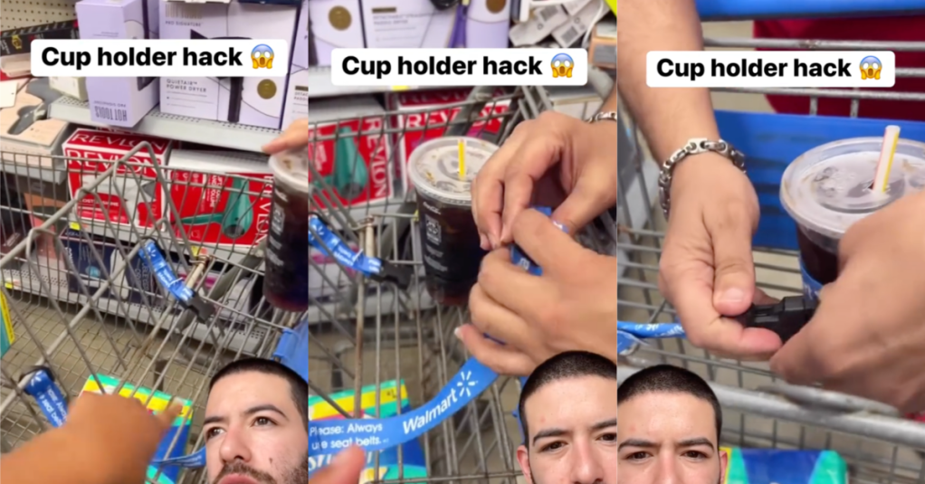 'You might need this eventually.' A Man Shared A Cup Holder Hack For Walmart’s Shopping Carts You'll Want To Try