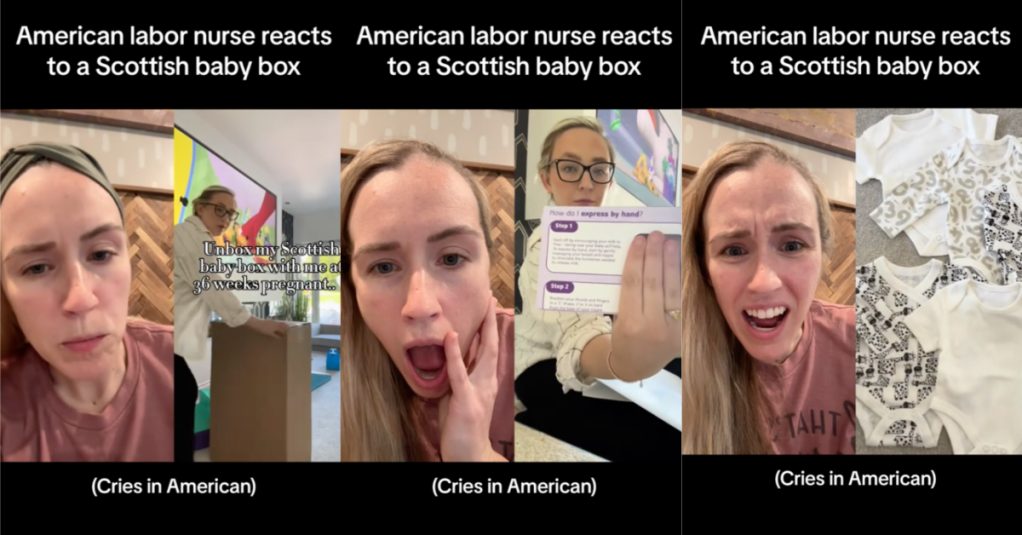 'The bar in America is so low.' Nurse Shows The Free Baby Box Women in Scotland Receive After Giving Birth And Americans Have A Lot Of Feelings