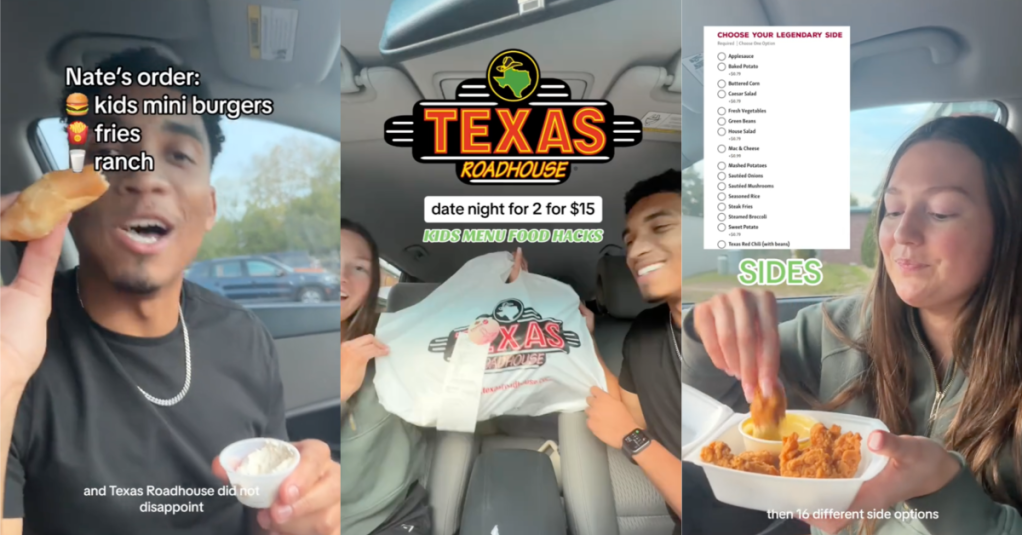 'Nine different meal options. 16 different sides.' A Couple Shared A Hack For A Cheap Date At Texas Roadhouse