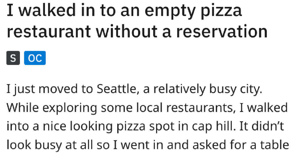 Empty Restaurant Insists They're Full With Online Reservations, So Customer Books Online And Walks Right In