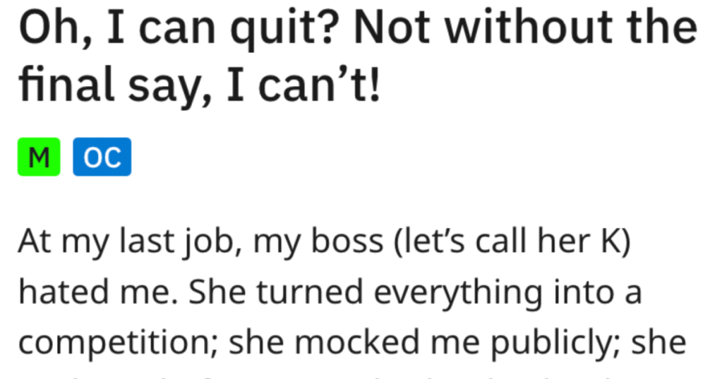 'Before she could fight me, I pulled up the email.' Woman Takes The Opportunity To Quit, But Not Before Publicly Embarrassing Her Boss
