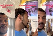 McDonald’s Customer In California Shows ‘Cancer Warning’ Sign Plastered On The Door
