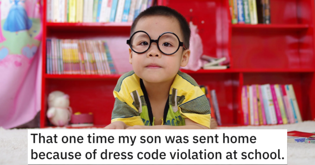 'I superimposed a lovely bikini top.' Their Son Was Sent Home From School Over A Silly Dress Code Issue So They Took Matters Into Their Own Hands