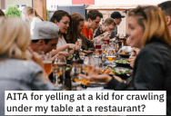 Unruly Kid Crawled Under The Table At A Restaurant, And This Person Went Off. – ‘The kid ran away and burst into tears.’