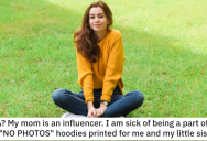 Teenager Wears Clothes That Say “No Photos” Because They’re Tired of Their Social Media Influencer Mother – ‘No means no.’