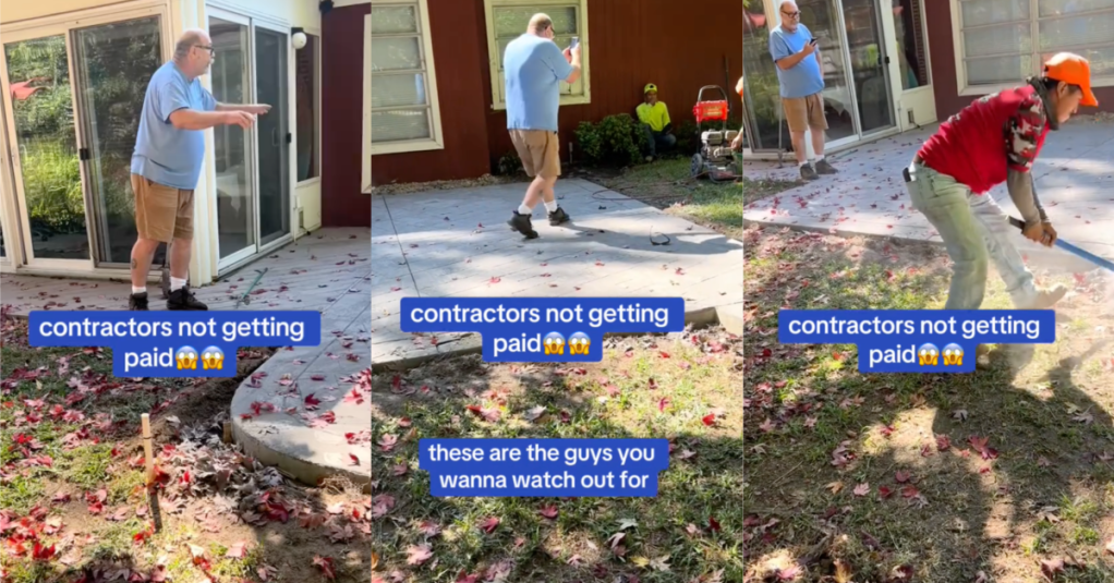 'I'm calling the police right now!' Homeowner Refuses To Pay Contractors For Patio, So They Start Destroying It Right In Front Of Him