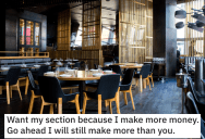 An Unprepared Co-Worker Wanted The Busy Section of The Restaurant, So This Waitress Gave Them Exactly What They Asked For