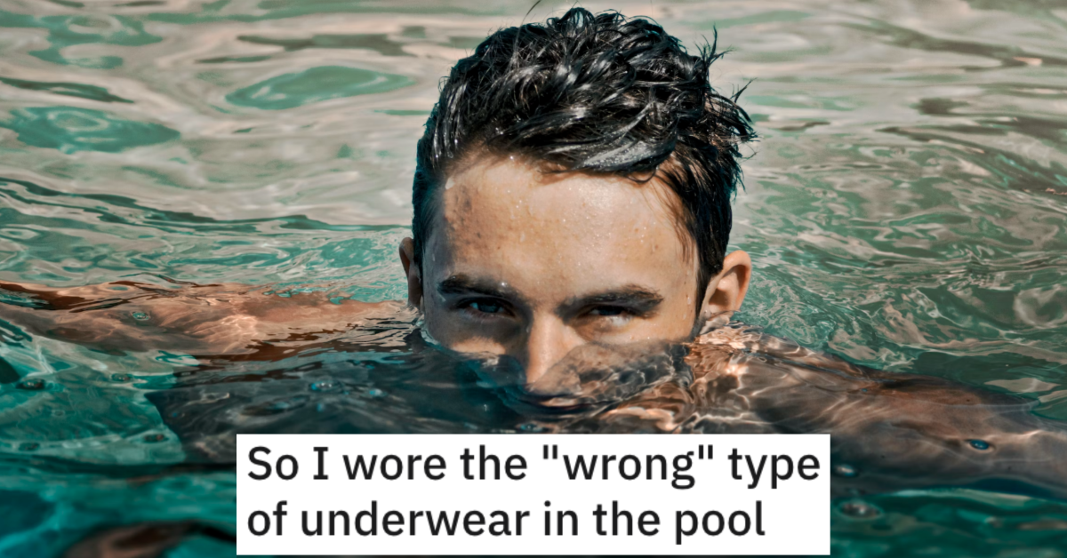 Apparently his girlfriend was very uncomfortable.' Guy Changed Into A  Speedo After Being Called Out For Wearing Underwear In A Pool »  TwistedSifter