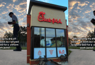 ‘They left me outside for 3 hrs yesterday.’ Chick-fil-A Worker Refuses To Buy A Uniform Jacket And Freezes While Working Outside