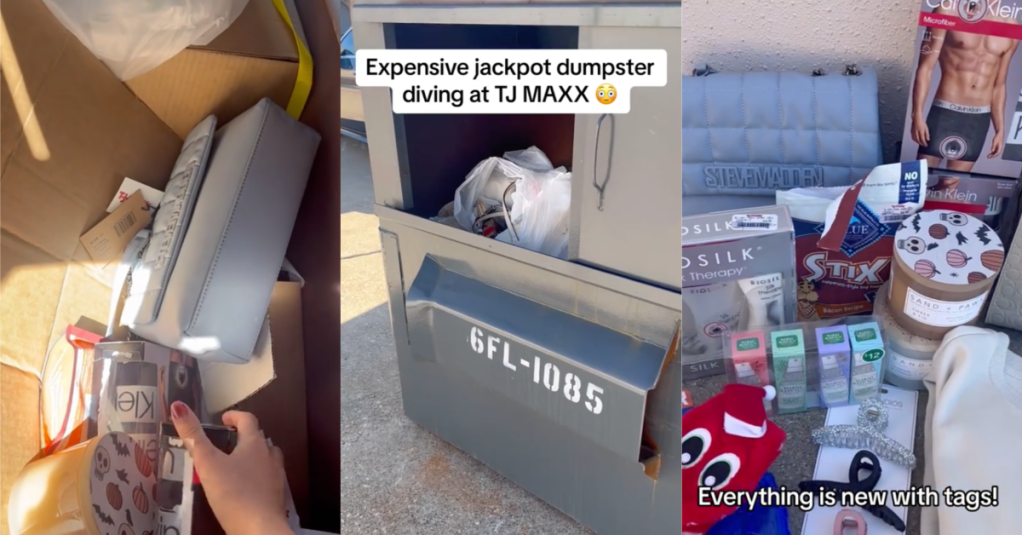 'There’s a Coach purse right there.' A Woman Found A Bag Full Of Brand-Name Products In A Dumpster Outside A TJ Maxx Store