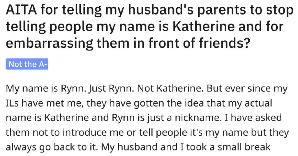 Her In-Laws Keep Calling Her The Wrong Name, So She Gets Revenge In Front Of Their Friends