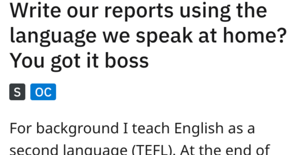 'I'm now writing in British slang.' - Boss Asks Teachers To Write Reports In Their Language Of Origin And Gets Hilarious Responses