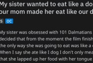 Her 8-Year-Old Sister Insists To Eat Like A Dog, So Their Mom Breaks The Habit By Feeding Her Dog Biscuits