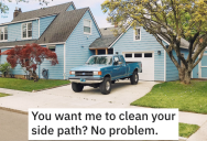 Neighbors Insisted He Clean Some Runoff, So He Power Washed To Show Them How Dirty Their Driveway Really Was