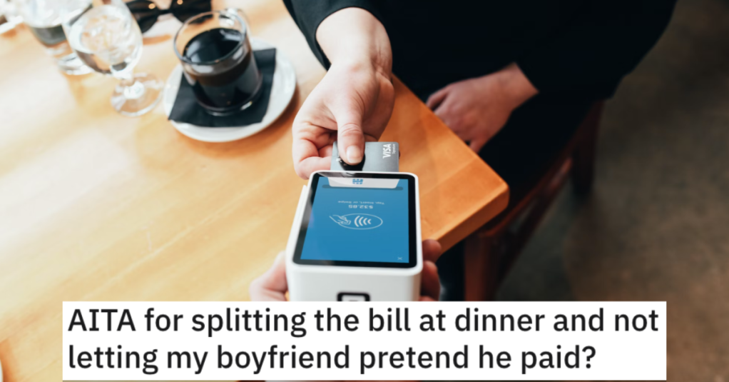 Boyfriend Tries To Pretend He Paid For Their Dinner, So She Puts Her Foot Down And Doesn't Let Him Save Face