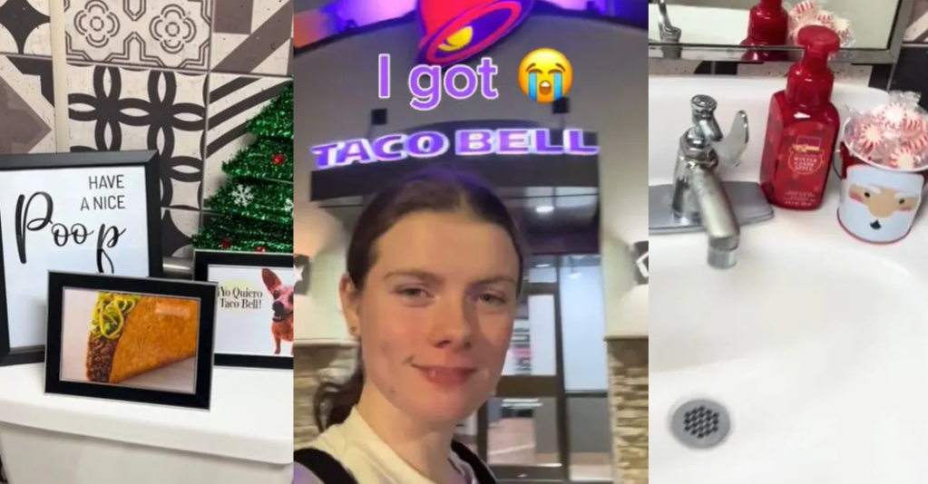 She Decorated A Taco Bell Bathroom And Tried To Clean It, But They Kicked Her Out. - 'I thought they would like my new surprise.'