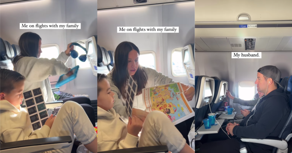 Woman Shares What It's Like Taking Care Of Kids On A Plane While Her Husband Relaxed And Didn’t Help