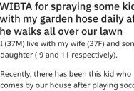 Neighborhood Kid Keeps Walking On His Lawn So He Gets Revenge By Spraying Him With The Hose. – ‘Wife told me I need to stop.’