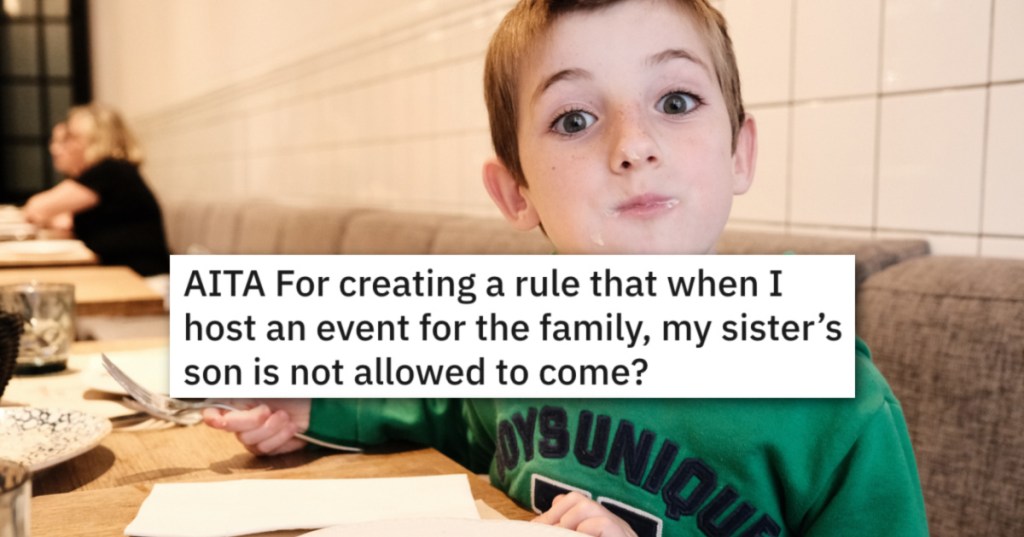 Her Nephew Acted Inappropriately In A Restaurant, So She Banned Him From Future Gatherings