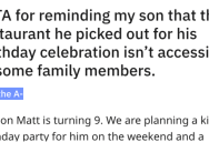 Husband Thinks Son Should Choose Birthday Restaurant, But She Asked Him To Consider Disabled Family Instead