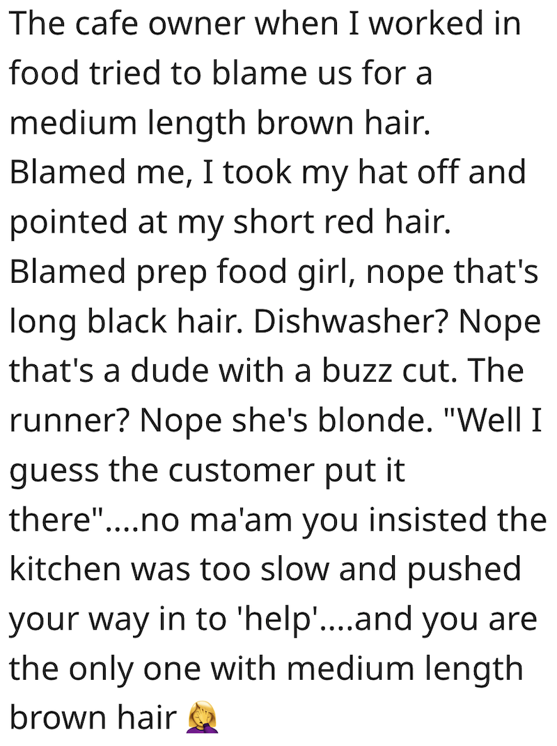 Blue Comment 3 Employee Is Always Blamed For Hair In Customers Food, So She Dyes Her Hair Blue To Prove Its Not Her