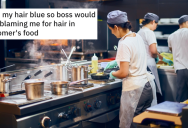 Employee Is Always Blamed For Hair In Customers’ Food, So She Dyes Her Hair Blue To Prove It’s Not Her