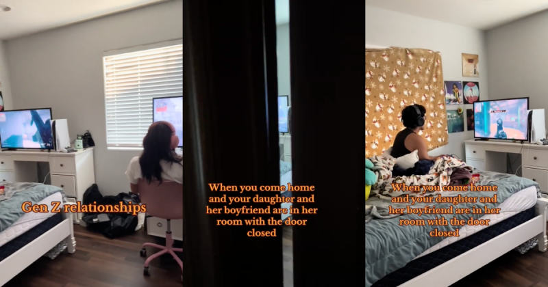 Door Thumb In Text e1705086920626 Gen Z Relationships.   Mom Finds Daughter And Boyfriend With Bedroom Door Closed, But Its Not What It Looks Like