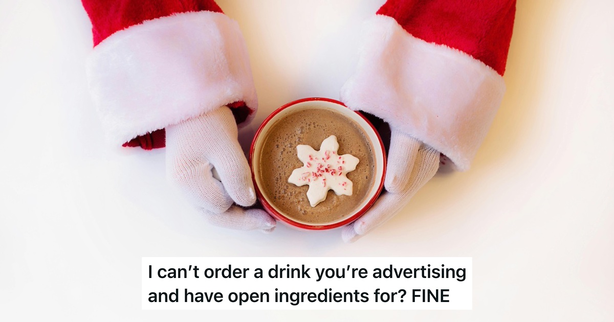 Barista Refused To Make Christmas Drink Despite Having All Ingredients, So Customer Tricks Him Into Making It