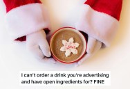 Barista Refused To Make Christmas Drink Despite Having All Ingredients, So Customer Tricks Him Into Making It