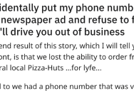 ‘You had better stop! This is illegal!’ – Pizza Place Refused To Change Their Phone Number, So His Family Took Hundreds Of Orders For Months