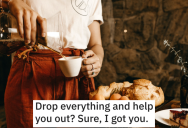 Nasty Restaurant Manager Told A Waitress to Drop Everything To Help Out, So All She Did Literally That And Got Sweet Revenge