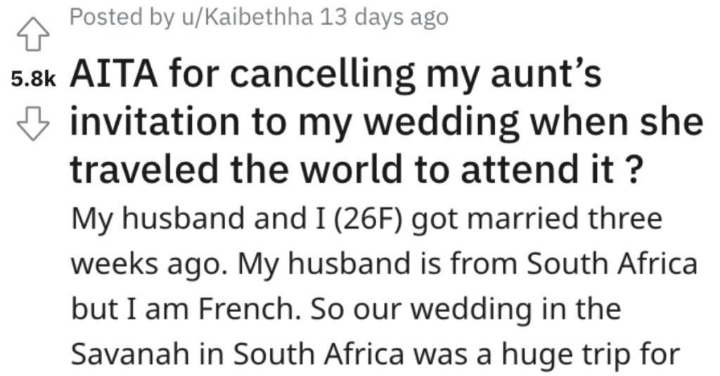 Niece Cut Ties With Toxic Aunt And Didn't Invite Her To Her Wedding. Her Aunt Came Anyway And Now She Refuses To Leave.