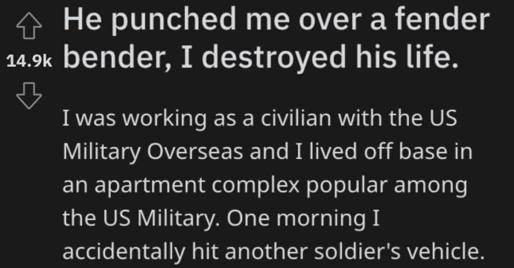 Soldier Sucker Punched Him Over a Fender Bender. He Ended Up Getting a $80k Payday.