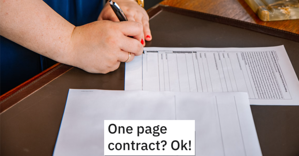 Client Demanded A One-Page Contract, So A Lawyer Maliciously Complied With A Hilariously Tiny Document