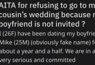 Her Boyfriend Wasn’t Invited To Her Cousin’s Wedding, So She Took A Stand And Said She Won’t Go Without Him
