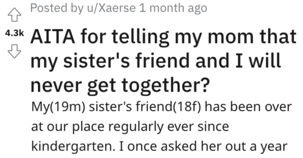 Pushy Mom Wants Son To Ask Out Sister's Friend He's Tutoring, But He Says It's Not Gonna Happen
